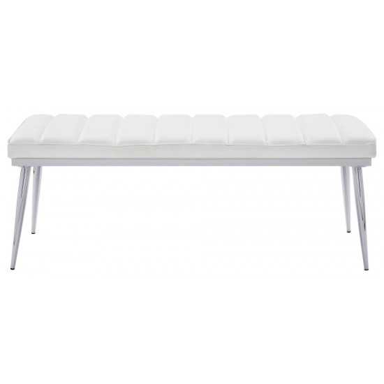 ACME Weizor Bench, White PU & Chrome