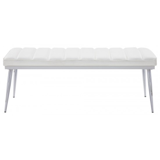 ACME Weizor Bench, White PU & Chrome