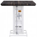 ACME Cargo Counter Height Table, Antique Walnut & White