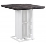 ACME Cargo Counter Height Table, Antique Walnut & White