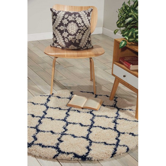 Nourison Amore AMOR2 Area Rug, Ivory/Blue, 3'11" x Round