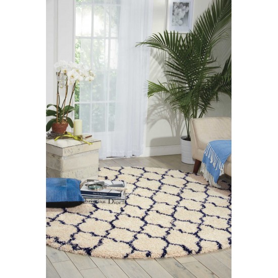 Nourison Amore AMOR2 Area Rug, Ivory/Blue, 6'7" x Round