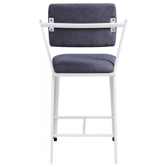 ACME Cargo Counter Height Chair (Set-2), Gray Fabric & White (2Pc/1Ctn)