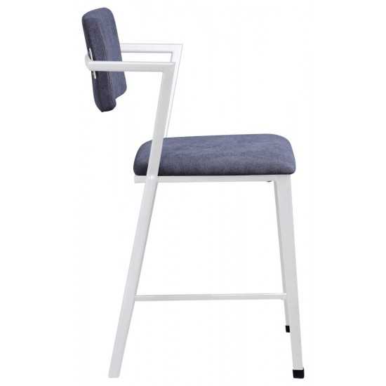 ACME Cargo Counter Height Chair (Set-2), Gray Fabric & White (2Pc/1Ctn)