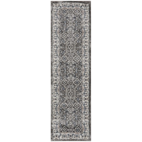 Kathy Ireland American Manor AMR01 Runner Rug, Grey/Ivory, 2'2" x 7'6"