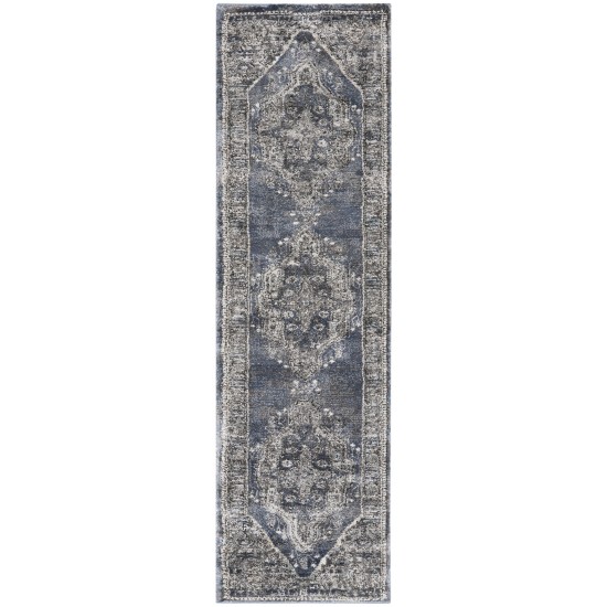 Kathy Ireland American Manor AMR02 Runner Rug, Blue, 2'2" x 7'6"