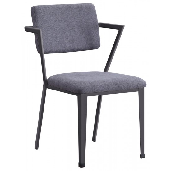 ACME Cargo Dining Chair (Set-2), Gray Fabric & Gunmetal (2Pc/1Ctn)