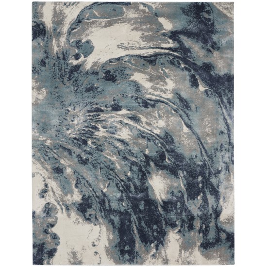 Kathy Ireland American Manor AMR03 Area Rug, Blue/Ivory, 7'10" x 9'10"