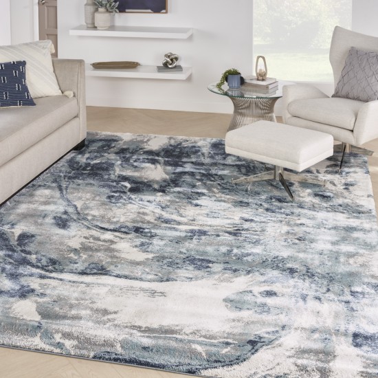 Kathy Ireland American Manor AMR03 Area Rug, Blue/Ivory, 7'10" x 9'10"