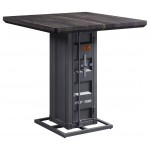 ACME Cargo Counter Height Table, Antique Walnut & Gunmetal