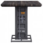 ACME Cargo Counter Height Table, Antique Walnut & Gunmetal