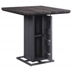 ACME Cargo Counter Height Table, Antique Walnut & Gunmetal