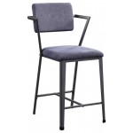 ACME Cargo Counter Height Chair (Set-2), Fabric & Gunmetal (2Pc/1Ctn)