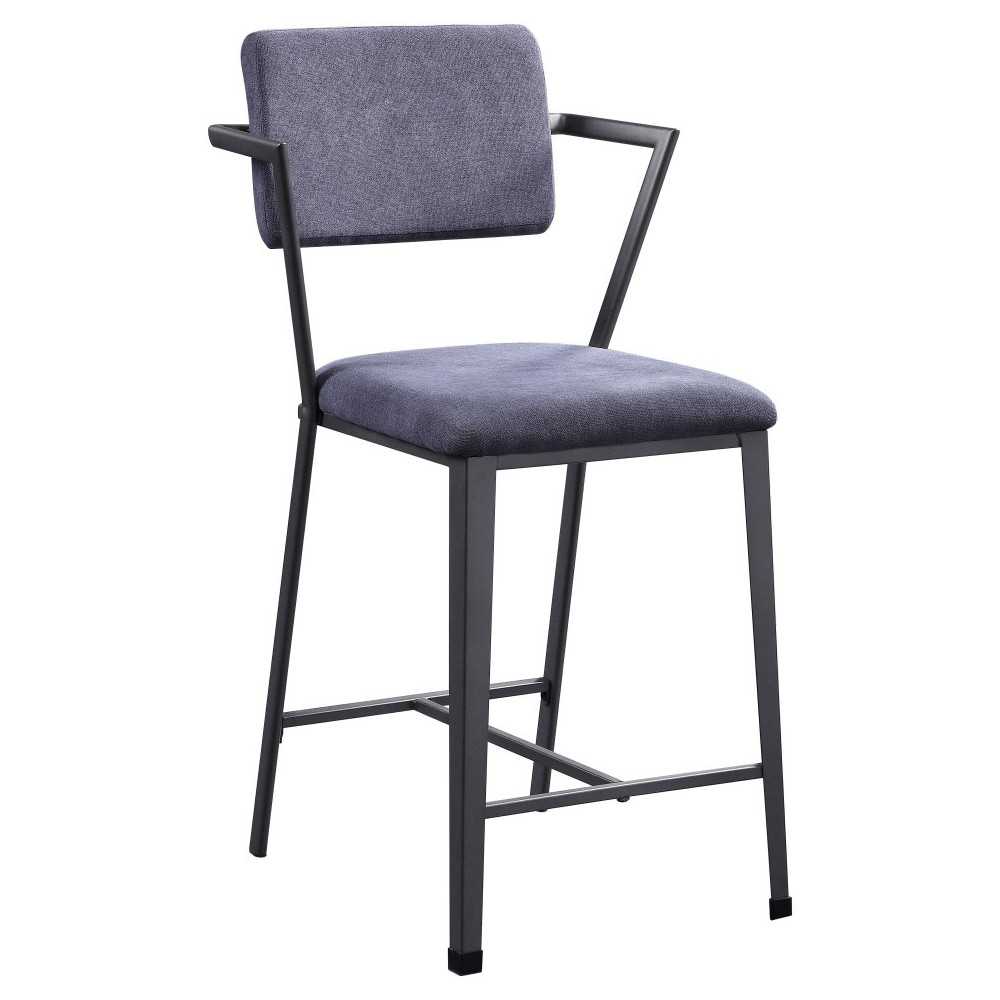 ACME Cargo Counter Height Chair (Set-2), Fabric & Gunmetal (2Pc/1Ctn)