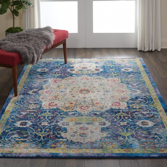 Nourison Ankara Global ANR03 Area Rug, Blue, 4' x 6'