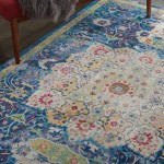 Nourison Ankara Global ANR03 Area Rug, Blue, 4' x 6'