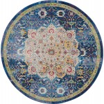 Nourison Ankara Global ANR03 Area Rug, Blue, 6' x Round