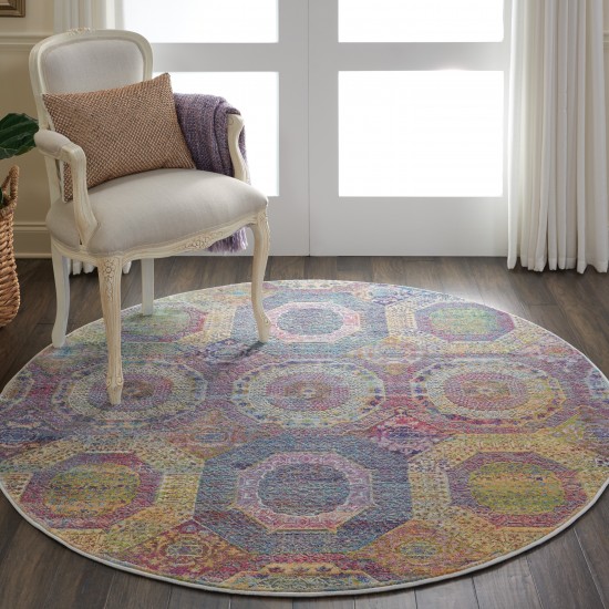 Nourison Ankara Global ANR05 Area Rug, Multicolor, 4' x Round