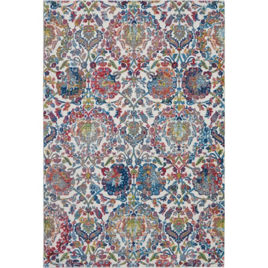 Nourison Ankara Global ANR06 Area Rug, Ivory/Blue, 4' x 6'