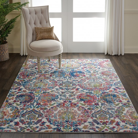 Nourison Ankara Global ANR06 Area Rug, Ivory/Blue, 4' x 6'