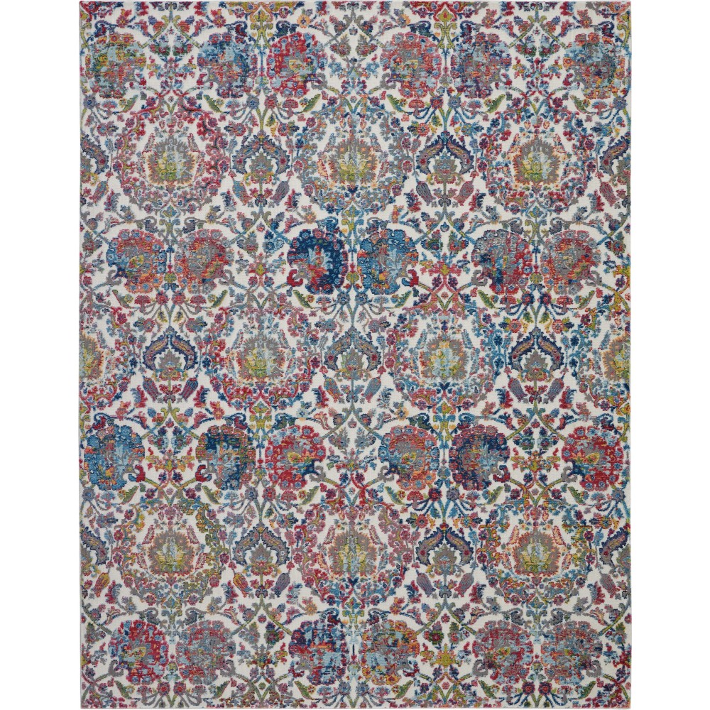 Nourison Ankara Global ANR06 Area Rug, Ivory/Blue, 7'10" x 9'10"