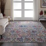 Nourison Ankara Global ANR06 Area Rug, Ivory/Blue, 7'10" x 9'10"