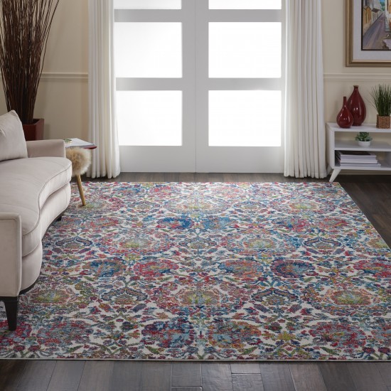 Nourison Ankara Global ANR06 Area Rug, Ivory/Blue, 7'10" x 9'10"