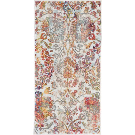 Nourison Ankara Global ANR06 Area Rug, Ivory/Orange, 2' x 4'