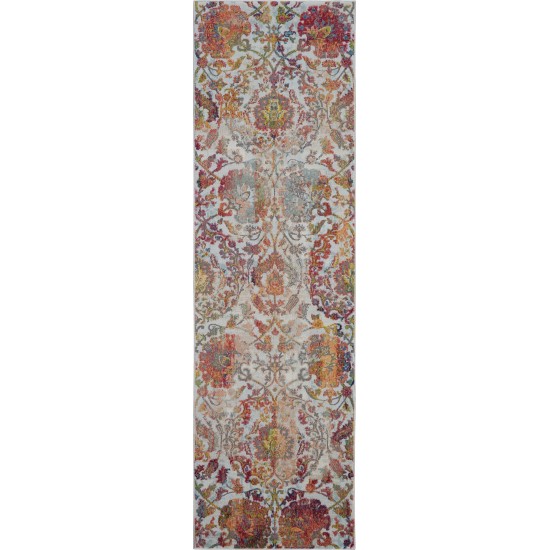 Nourison Ankara Global ANR06 Runner Rug, Ivory/Orange, 2' x 6'