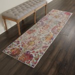 Nourison Ankara Global ANR06 Runner Rug, Ivory/Orange, 2' x 6'