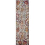 Nourison Ankara Global ANR06 Runner Rug, Ivory/Orange, 2'4" x 8'