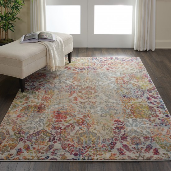 Nourison Ankara Global ANR06 Area Rug, Ivory/Orange, 4' x 6'