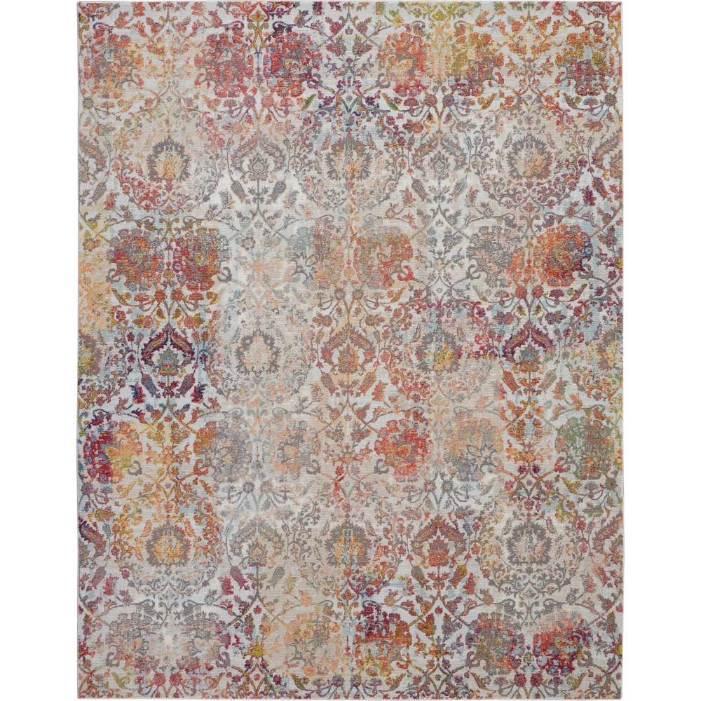 Nourison Ankara Global ANR06 Area Rug, Ivory/Orange, 7'10" x 9'10" Nourison Ankara Global ANR06 Area Rug, Ivory/Orange, 7'10" x 9'10"