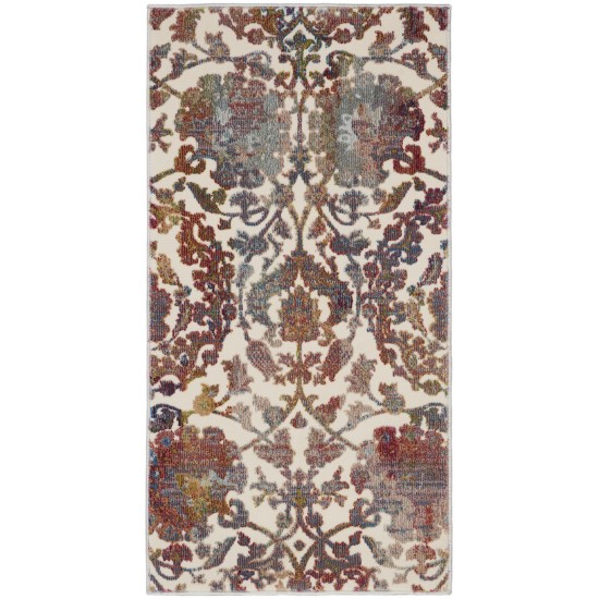 Nourison Ankara Global ANR06 Runner Rug, White/Multicolor, 2' x 4'