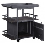 ACME Cargo Serving Cart, Antique Walnut & Gunmetal