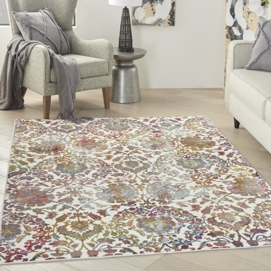 Nourison Ankara Global ANR06 Area Rug, White/Multicolor, 4' x 6'