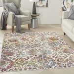 Nourison Ankara Global ANR06 Area Rug, White/Multicolor, 5'3" x 7'6"