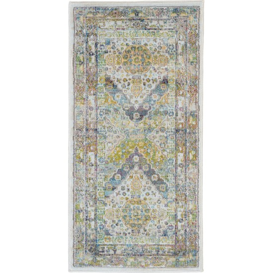 Nourison Ankara Global ANR07 Area Rug, Blue/Green, 2' x 4'