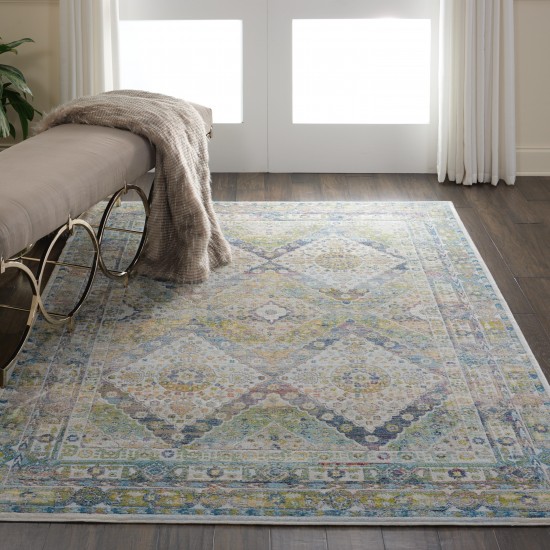 Nourison Ankara Global ANR07 Area Rug, Blue/Green, 4' x 6'