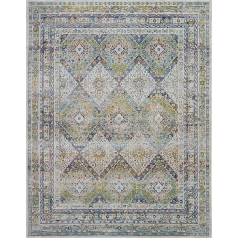 Nourison Ankara Global ANR07 Area Rug, Blue/Green, 8'10" x 11'10" Nourison Ankara Global ANR07 Area Rug, Blue/Green, 8'10" x 11'10"