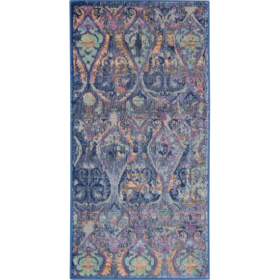 Nourison Ankara Global ANR08 Area Rug, Navy/Multicolor, 2' x 4'