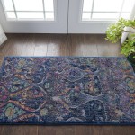 Nourison Ankara Global ANR08 Area Rug, Navy/Multicolor, 2' x 4'