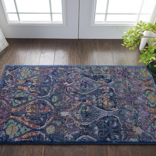 Nourison Ankara Global ANR08 Area Rug, Navy/Multicolor, 2' x 4'