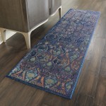 Nourison Ankara Global ANR08 Runner Rug, Navy/Multicolor, 2' x 6'