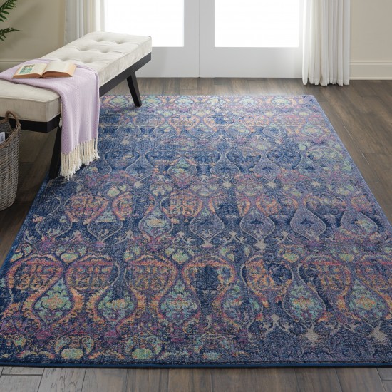 Nourison Ankara Global ANR08 Area Rug, Navy/Multicolor, 4' x 6'