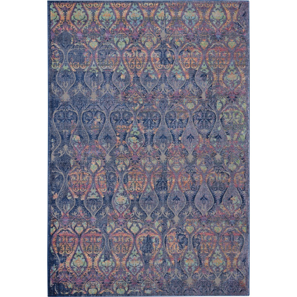 Nourison Ankara Global ANR08 Area Rug, Navy/Multicolor, 5'3" x 7'6" Nourison Ankara Global ANR08 Area Rug, Navy/Multicolor, 5'3" x 7'6"