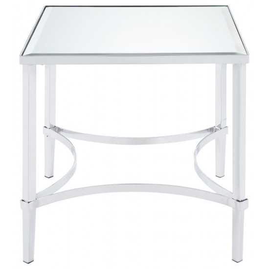 ACME Petunia End Table, Chrome & Mirror