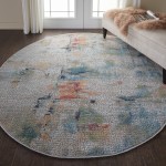 Nourison Ankara Global ANR09 Area Rug, Ivory/Multicolor, 4' x Round