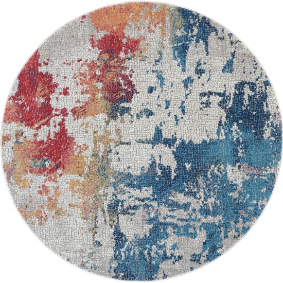 Nourison Ankara Global ANR10 Area Rug, Multicolor, 4' x Round