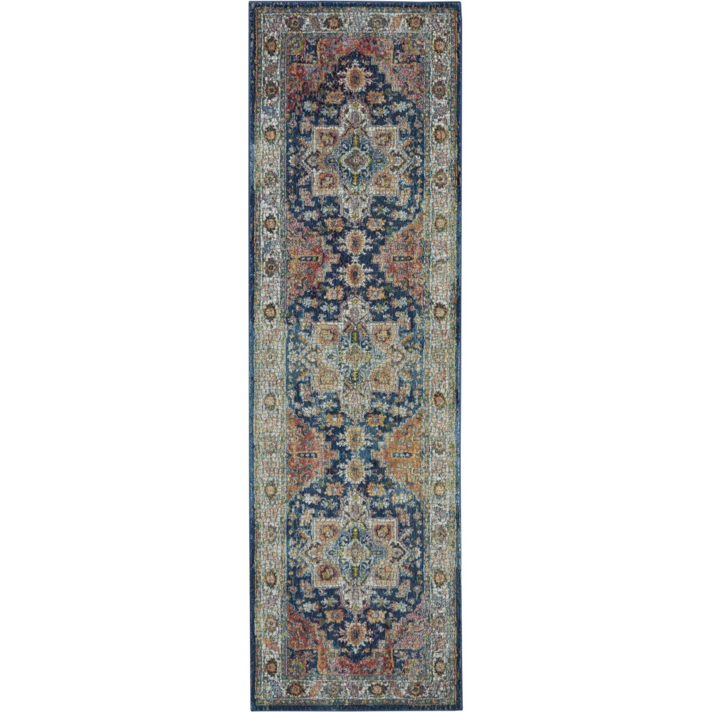 Nourison Ankara Global ANR11 Runner Rug, Blue/Multicolor, 2'4" x 8' Nourison Ankara Global ANR11 Runner Rug, Blue/Multicolor, 2'4" x 8'